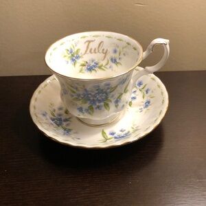 Vintage Royal Albert Forget Me Not / July Tea Cup and Saucer